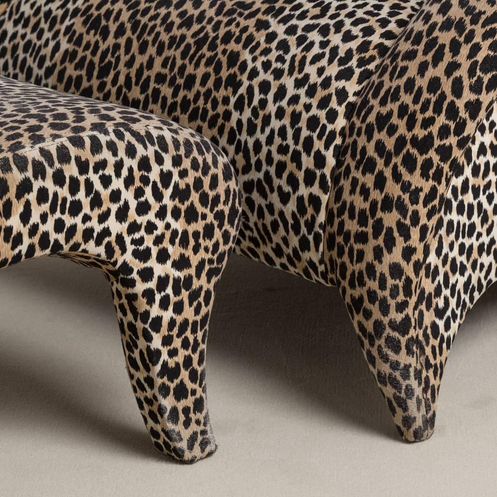 Leopard Print Chair and Stool by Vladimir Kagan In Good Condition For Sale In London, GB