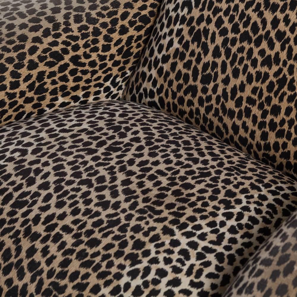 Leopard Print Chair and Stool by Vladimir Kagan For Sale 1