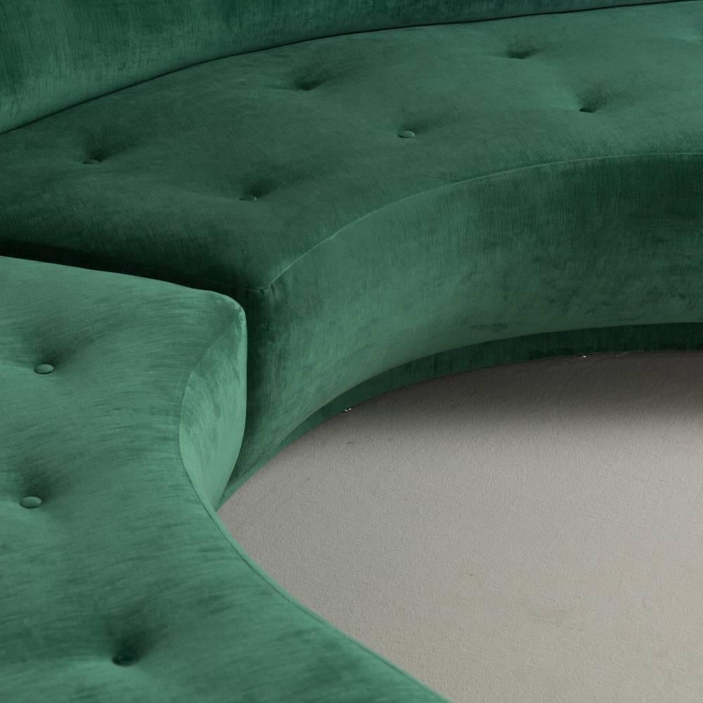 Large Semi Circular Two-Part Sectional Sofa, 1960s 4