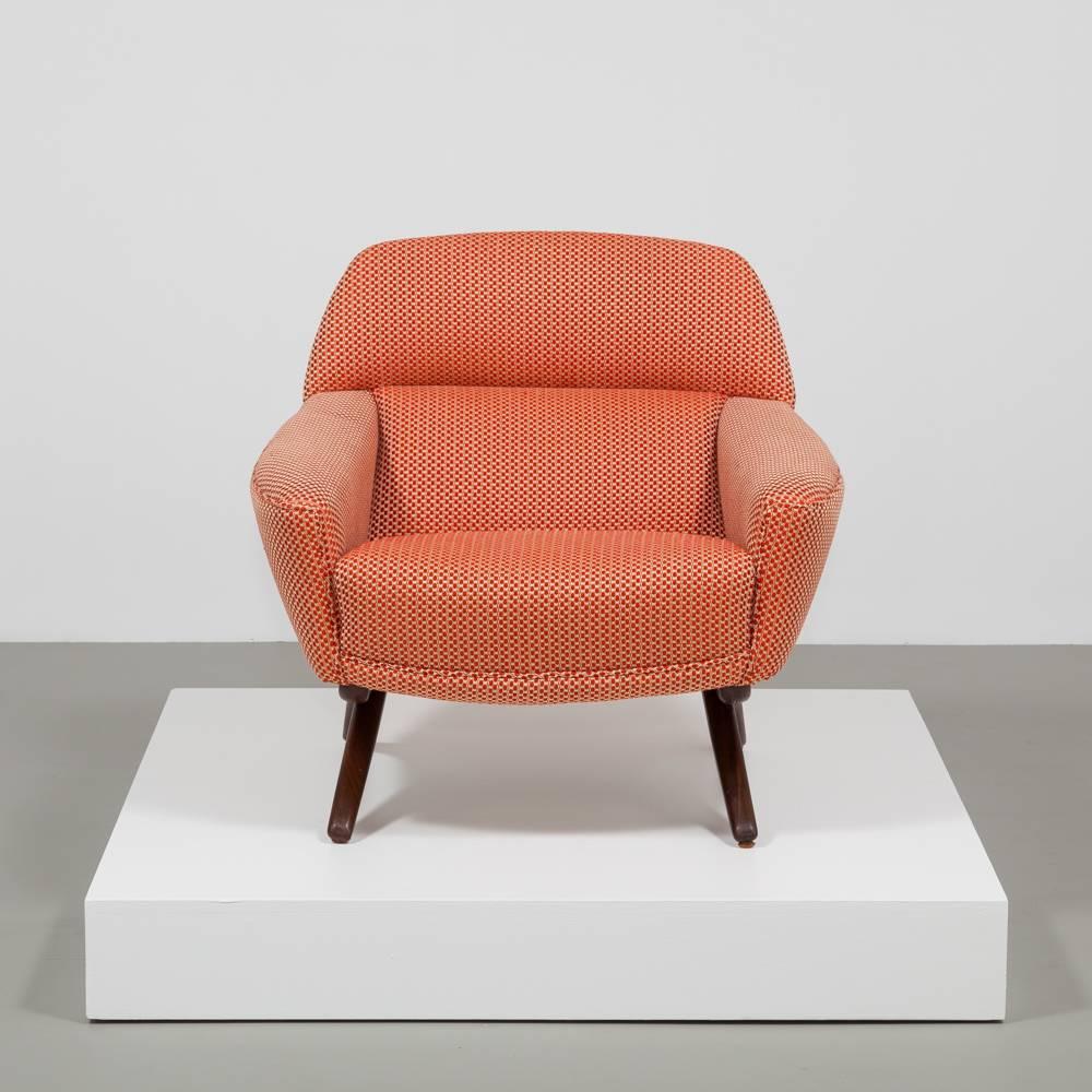 A Danish, Leif Hansen attributed upholstered armchair, 1950s. Fully rebuilt and reupholstered by Talisman.