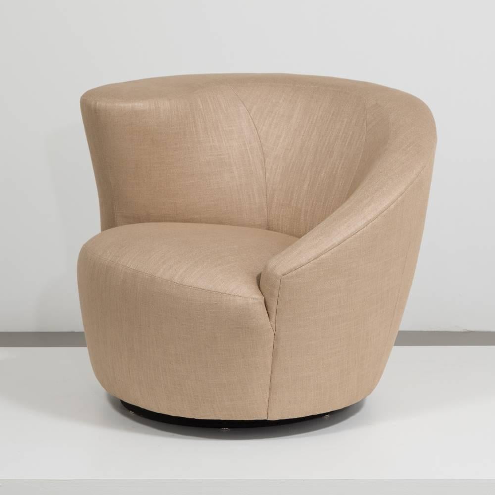 Late 20th Century Pair of Vladimir Kagan Designed Nautilus Swivel Chairs, 1980s
