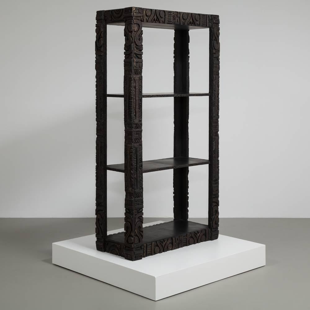 Brutalist Style Resin and Wooden Framed Etagere, 1970s In Excellent Condition In London, GB