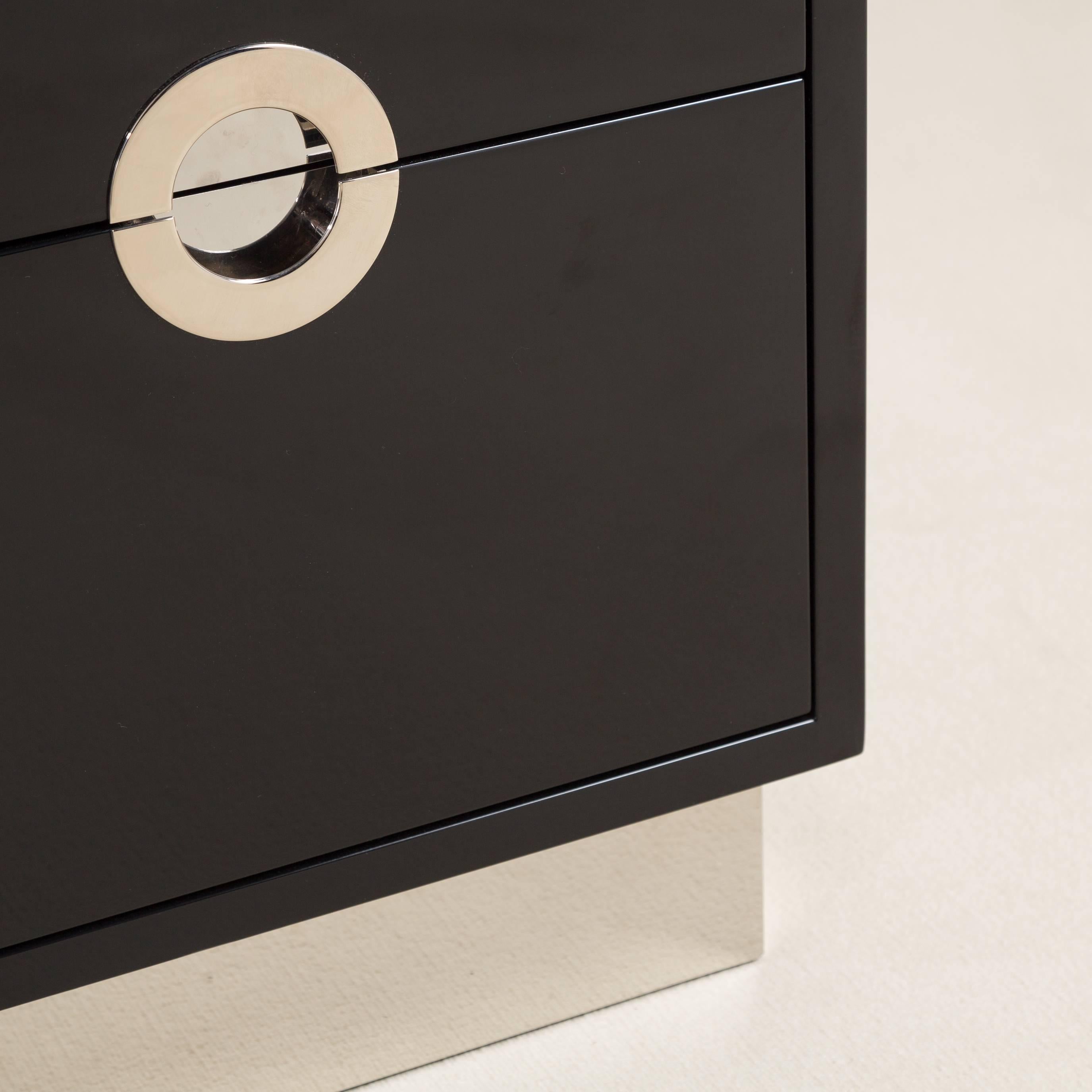 Lacquered Porthole Bedside Cabinets by Talisman Bespoke For Sale 1