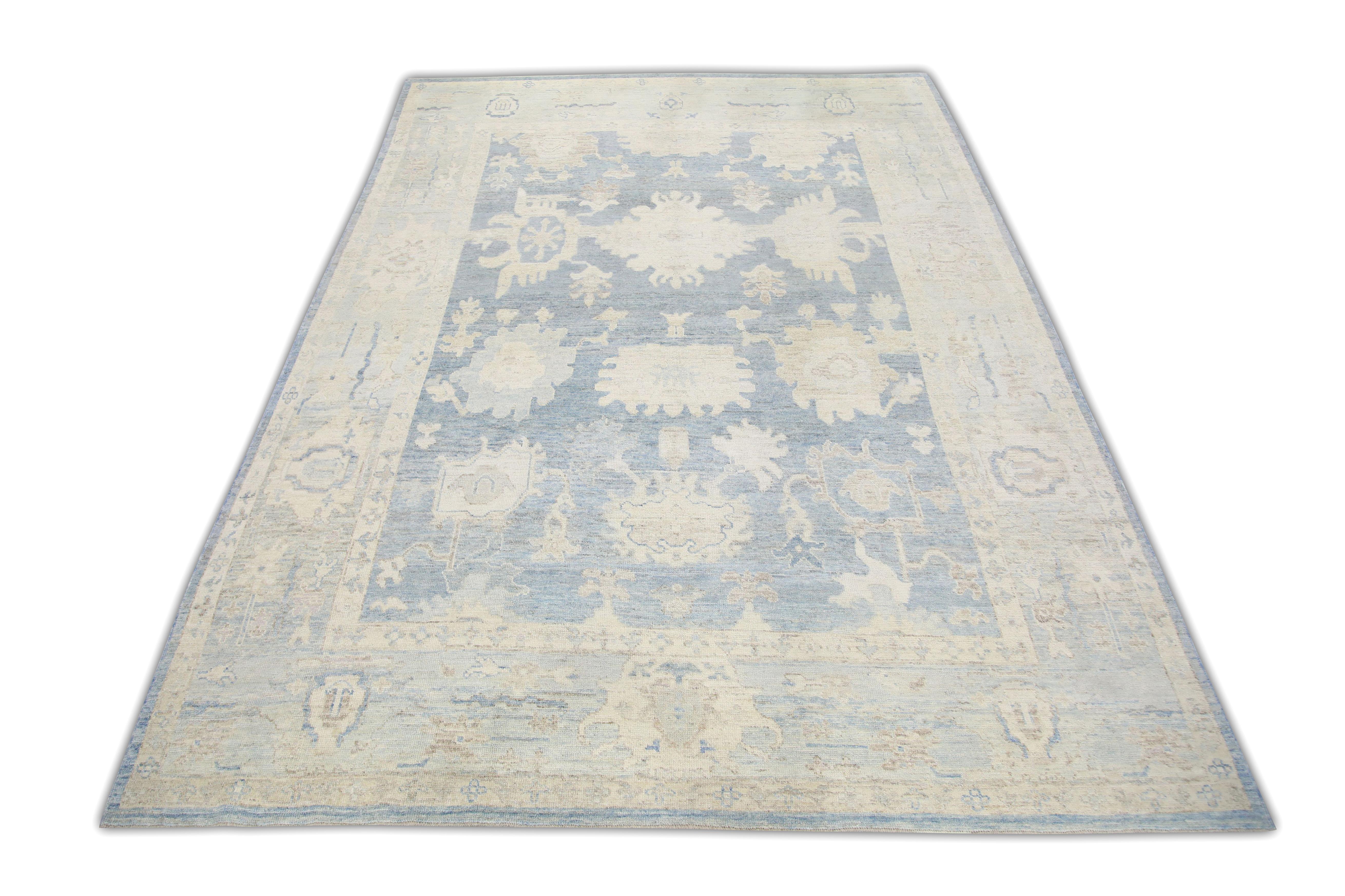 Tapis Oushak turc noué à la main 10'5
