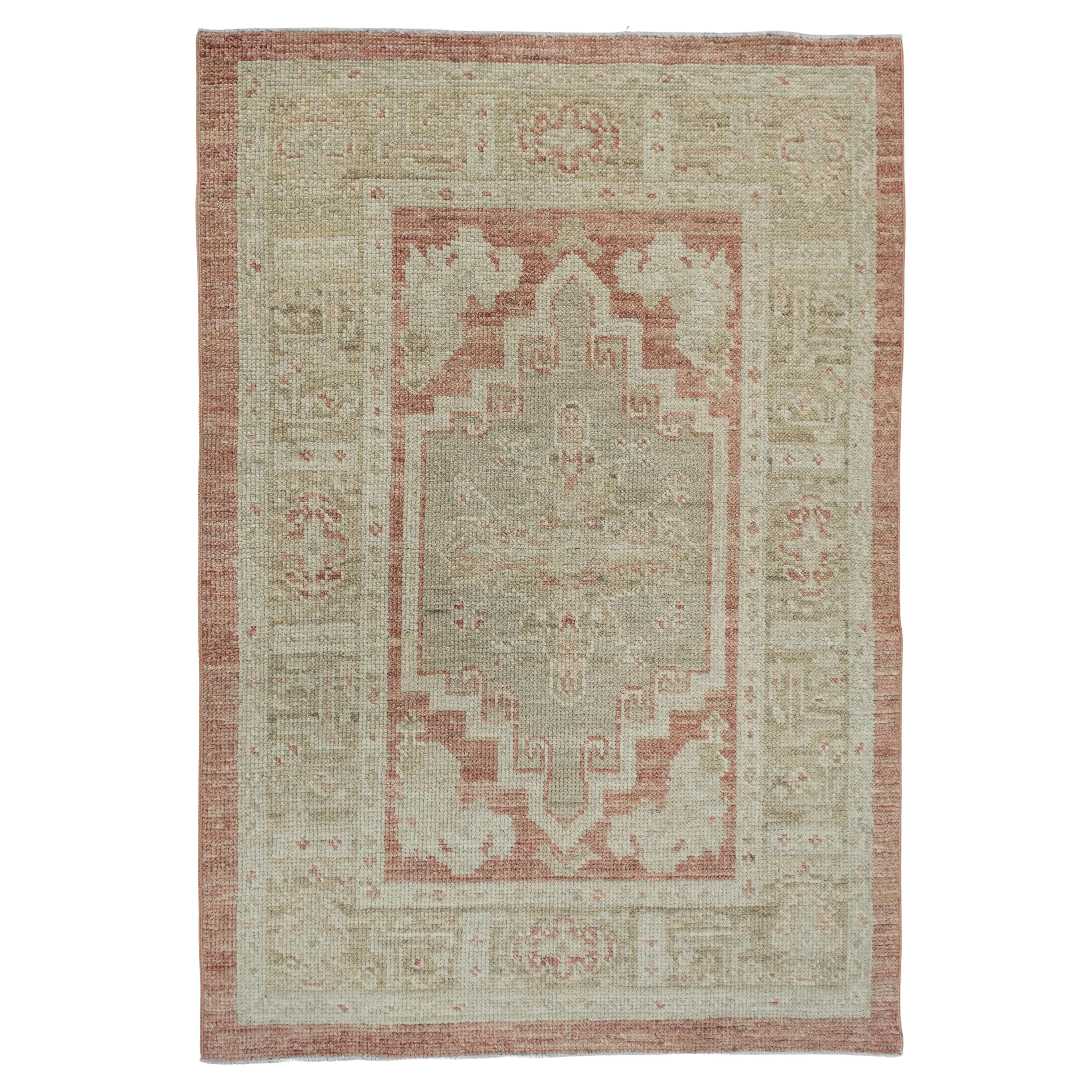 Oushak Rug Oriental Hand Knotted Turkish Oushak 2'10" x 4'2" #2162