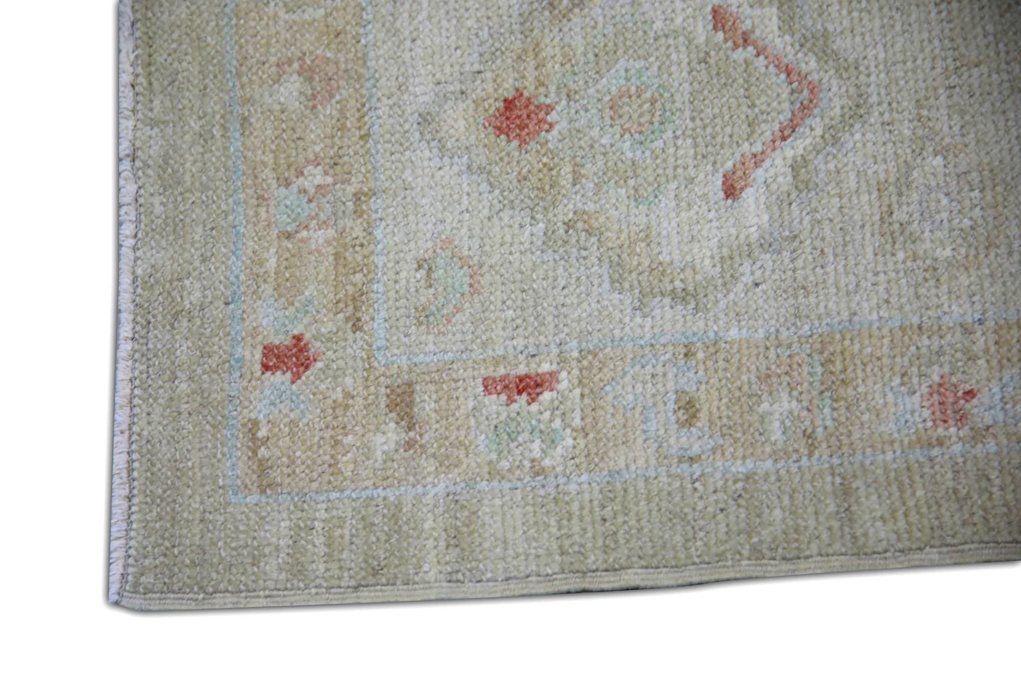Tintura vegetale Tappeto Oushak Turco Greene & Greene Rosso Tessuto a mano in lana 7'11