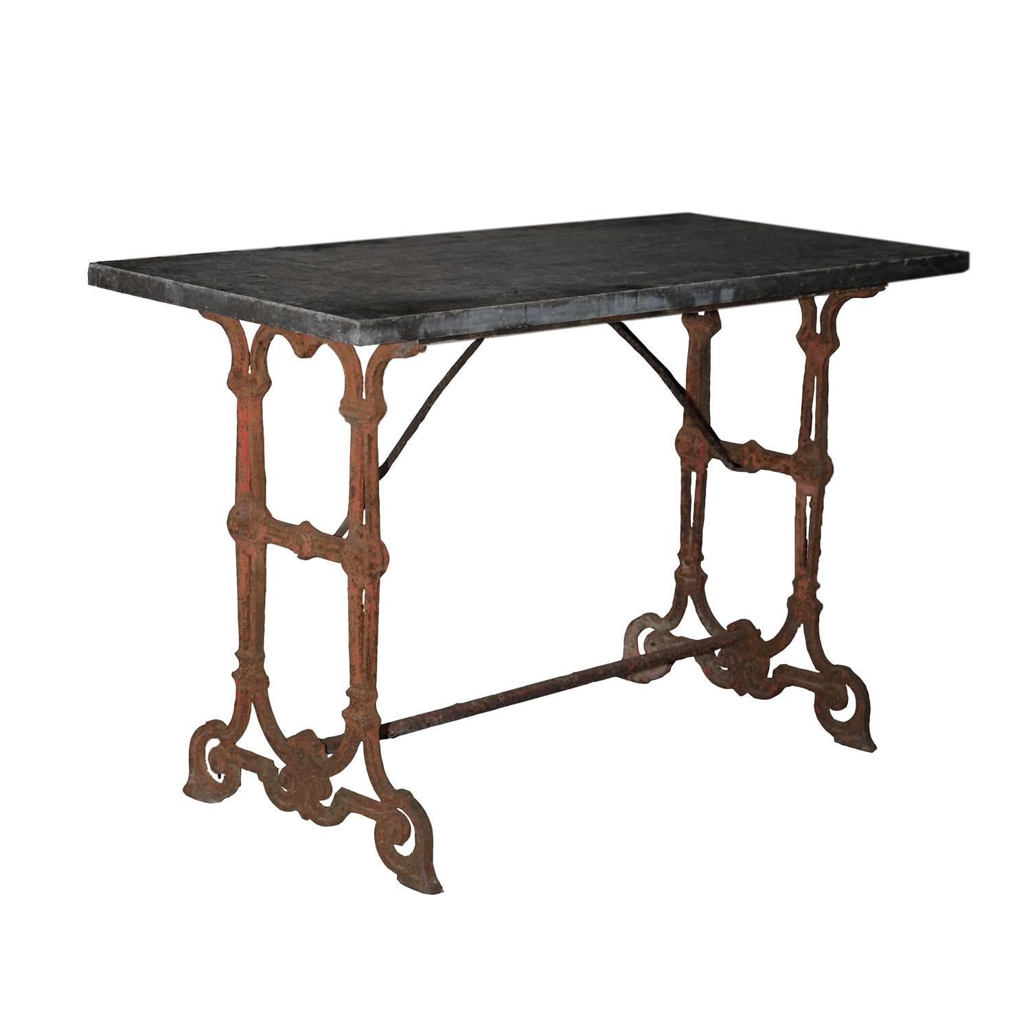 Antique Cast Iron Garden Table For Sale