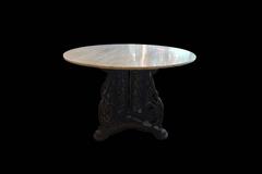Cast Iron Center Table with Marble Top
