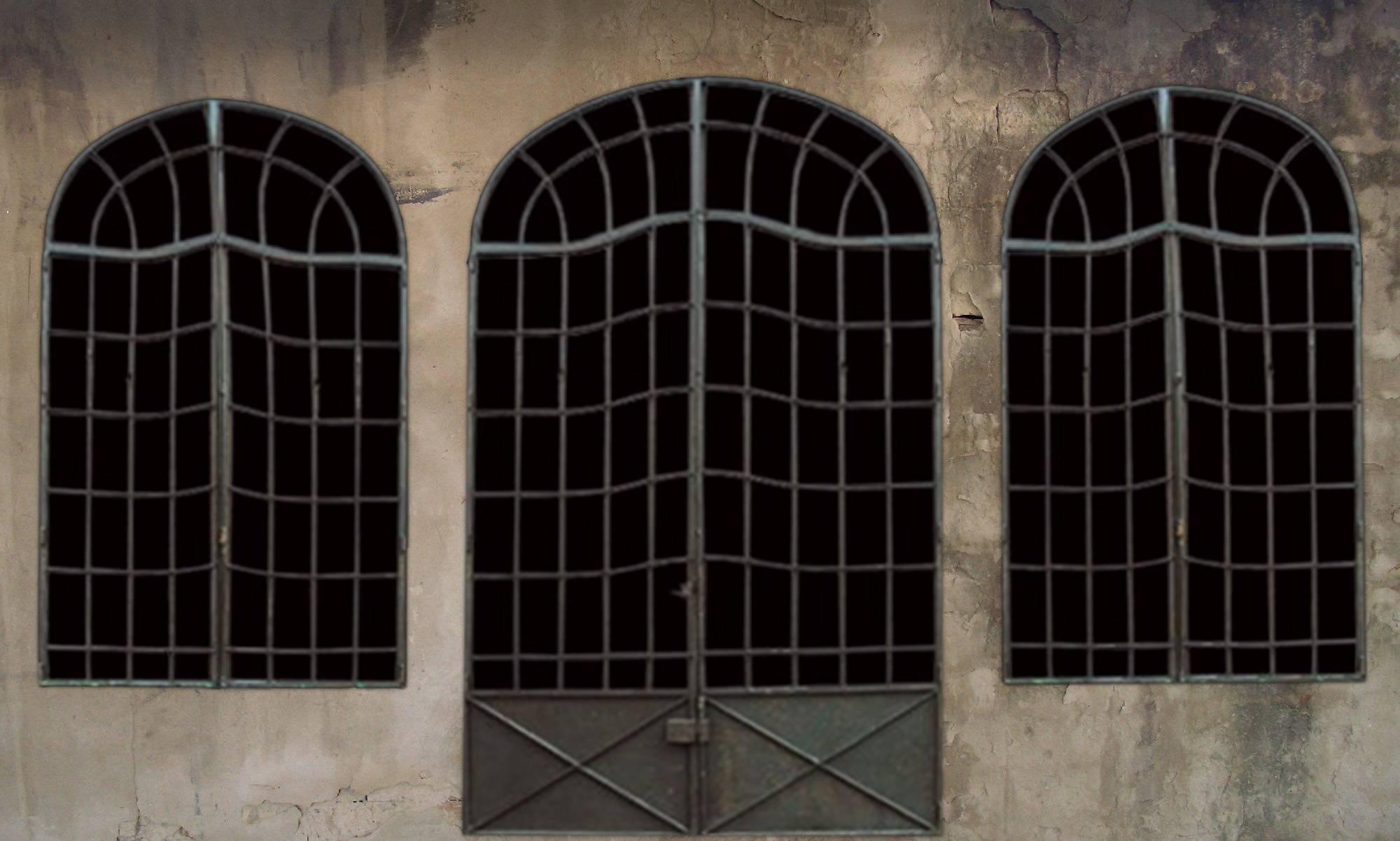 Set of late 19th century French handmade multi-light iron windows and doors. This unique set of windows and doors came from a 19th century stone house in the south of France. The windows were constructed approximately three feet off of the ground so