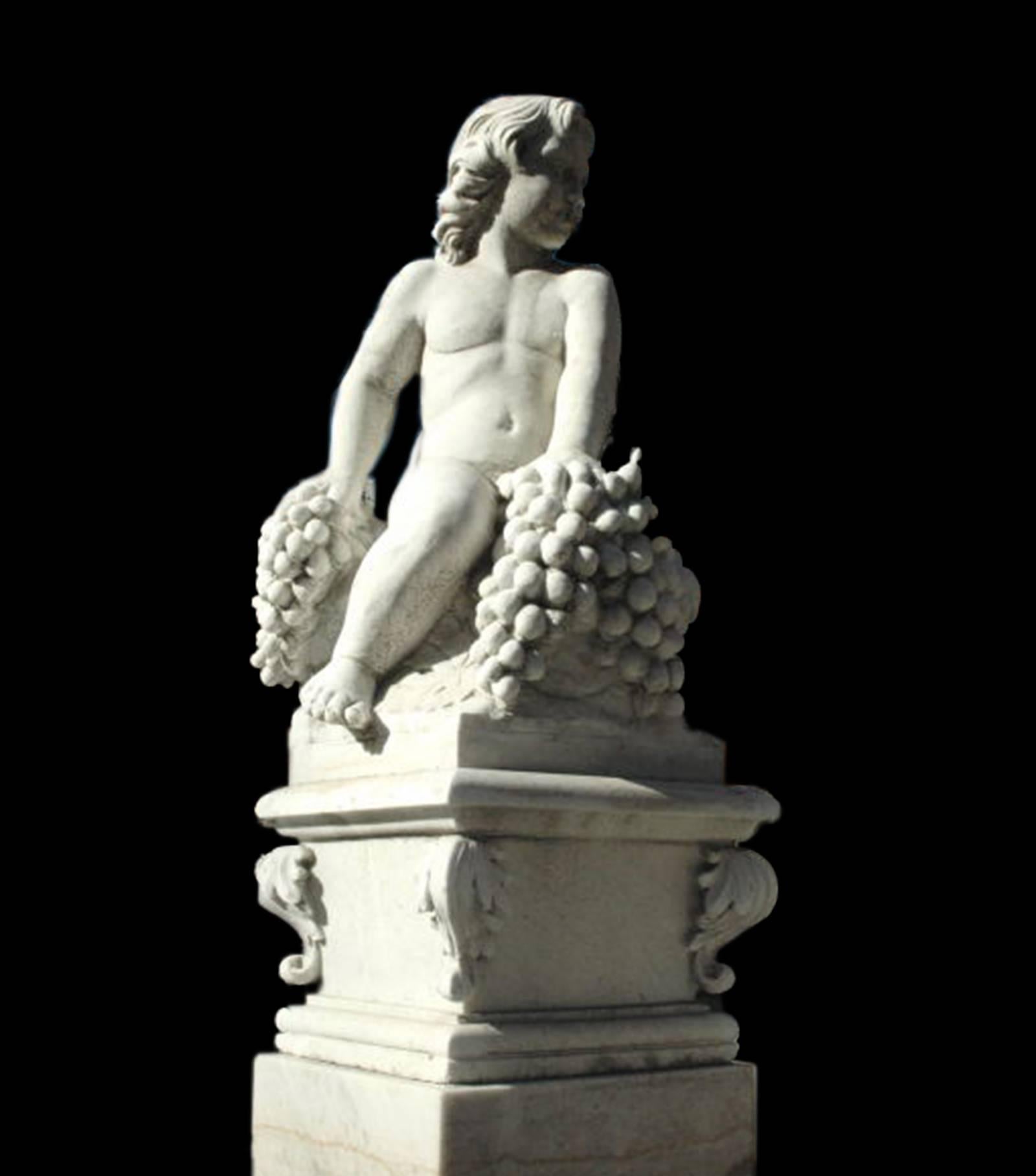 Italian Bacchus Marble Fountain For Sale