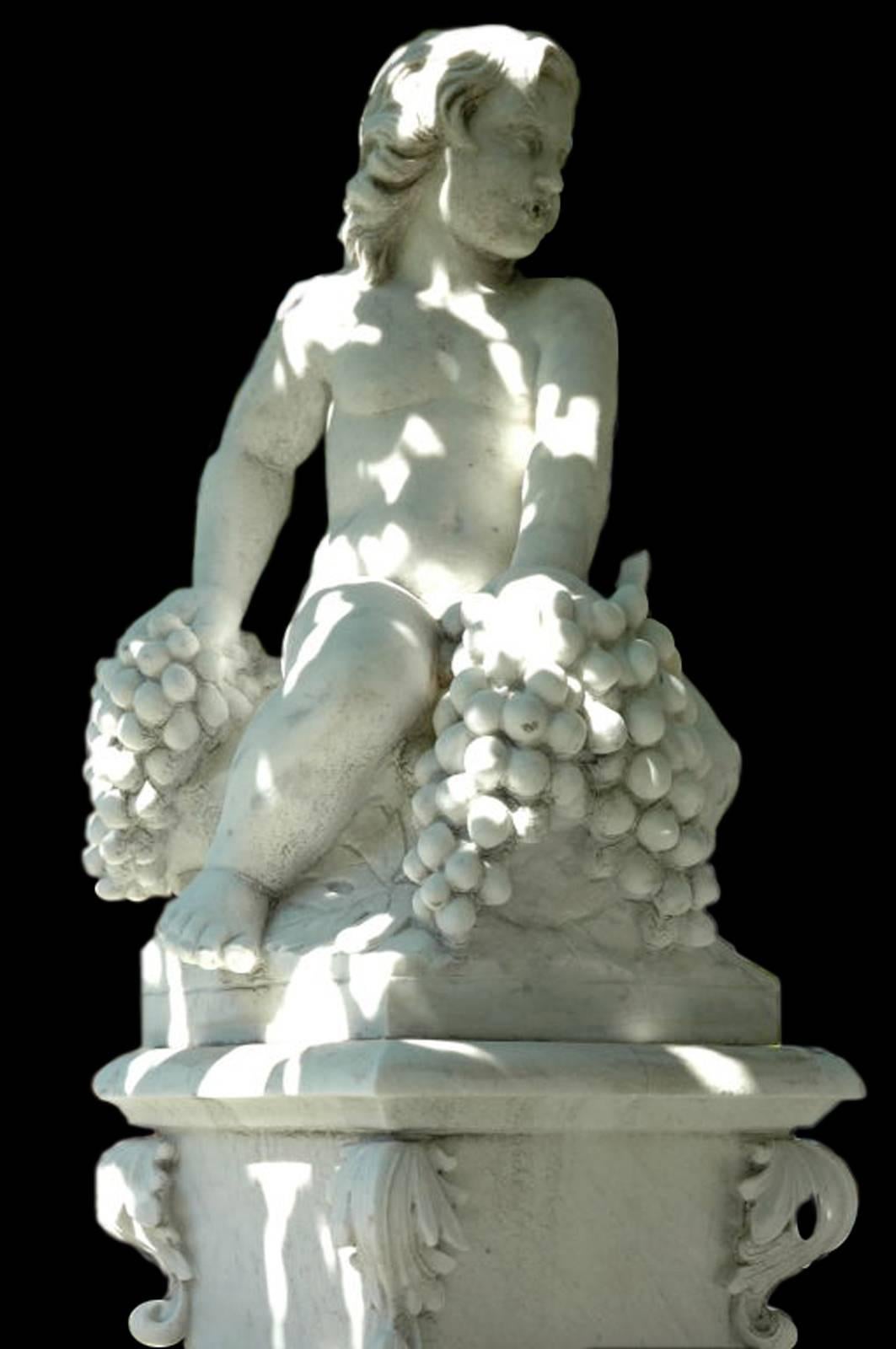Bacchus Marble Fountain In Good Condition For Sale In New York, NY