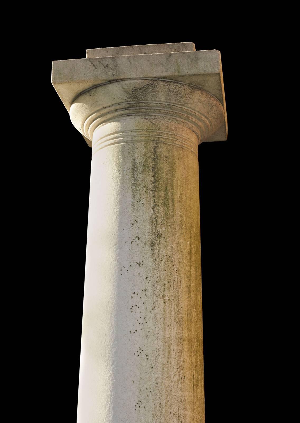 Pair of Marble Columns, Burrwood Estate In Good Condition For Sale In New York, NY