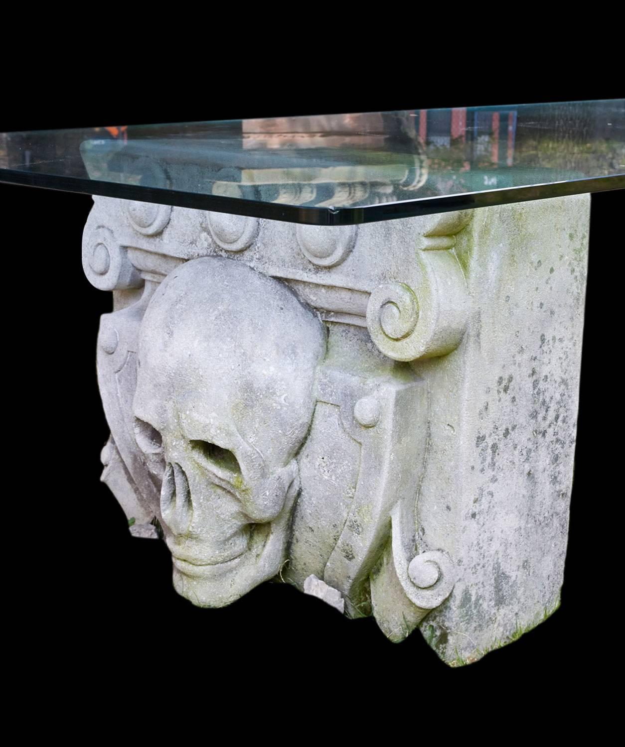 Italian Stone Skull Table For Sale