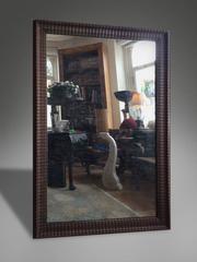 Unusual Finely Carved Walnut Ripple Frame Mirror in 17th Century Taste