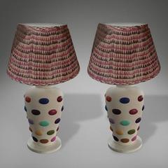Pair of Hand-Carved Hardwood Large "Cactus" Vases