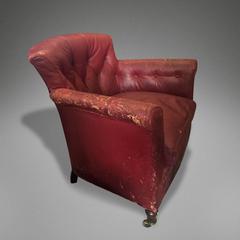 19th Century Howard & Sons Red Leather Armchair