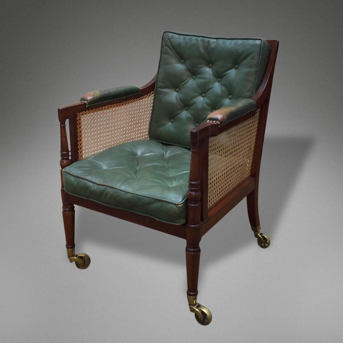 Anglo-Indian Pair of Library Armchairs