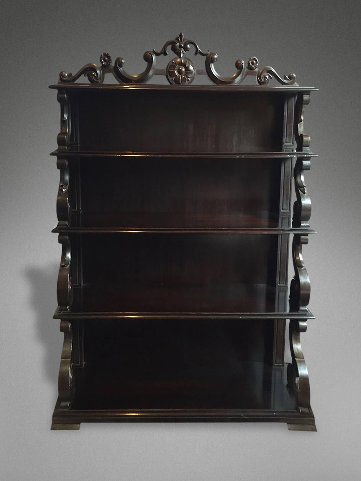A stylish pair of Anglo-Indian open shelves.