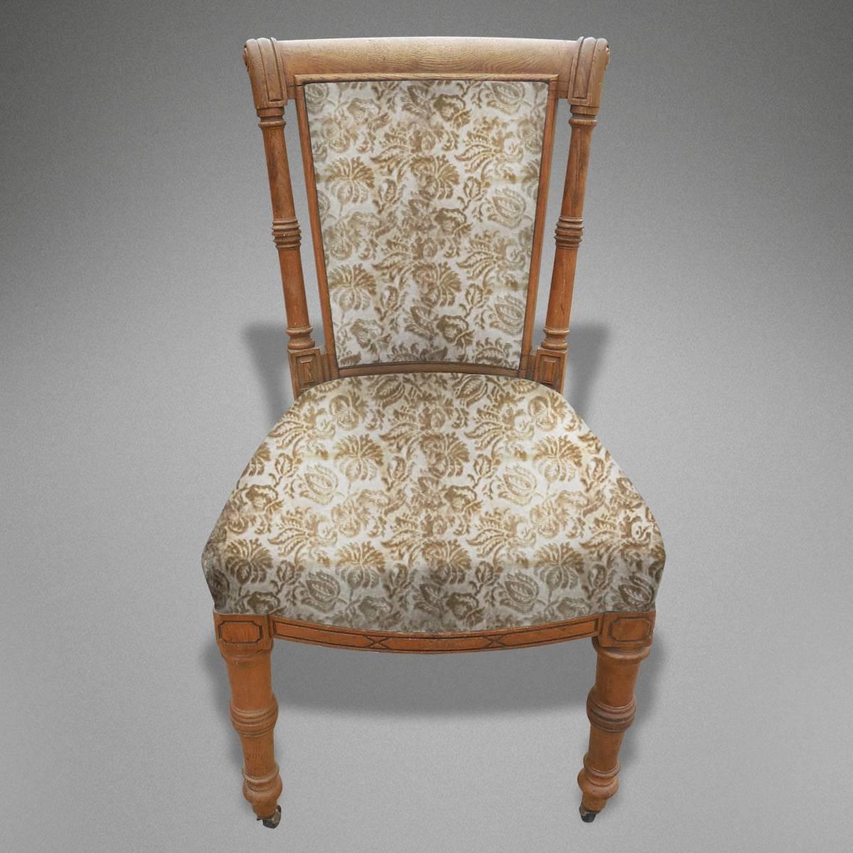 A rare set of 34 mid-19th century dining chairs in finest English golden oak.

Could sell as a set of 24 or any variant.