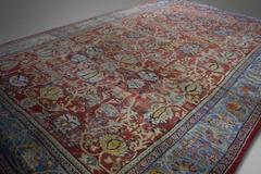 Faded Tomato Red Ground Ziegler with Pale Blue Border