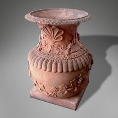 Set of Three Large-Scale Composition Stone Garden Urns