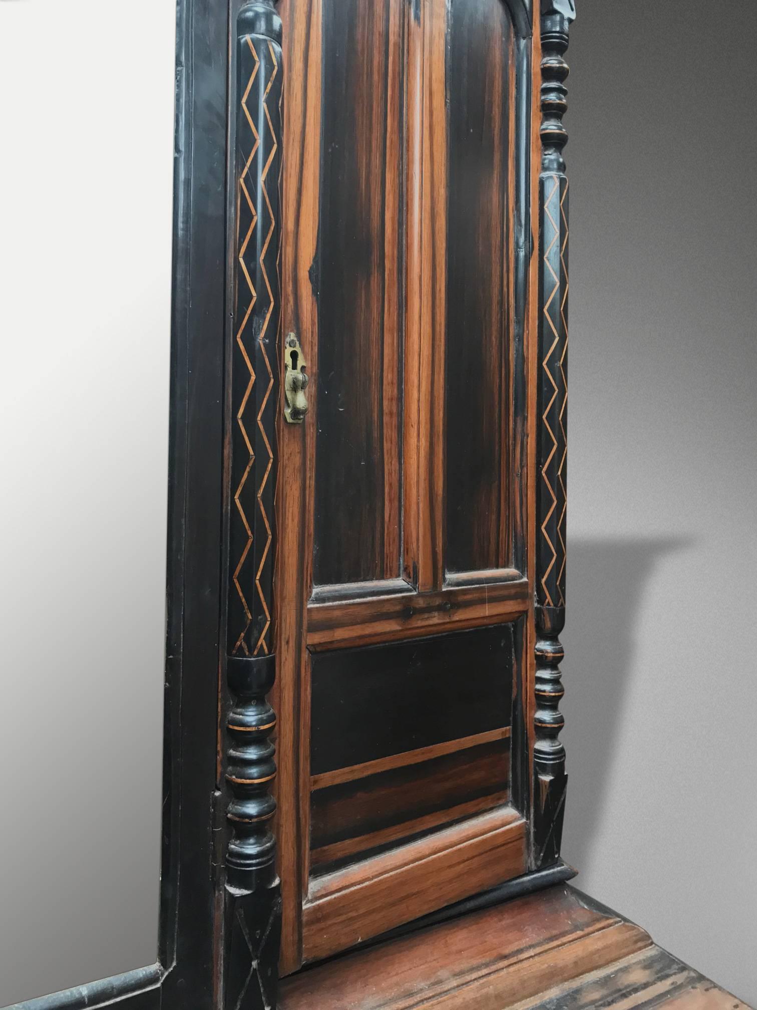 Anglo-Indian Very Rare Solid Ebony Anglo-Ceylonese Cabinet For Sale