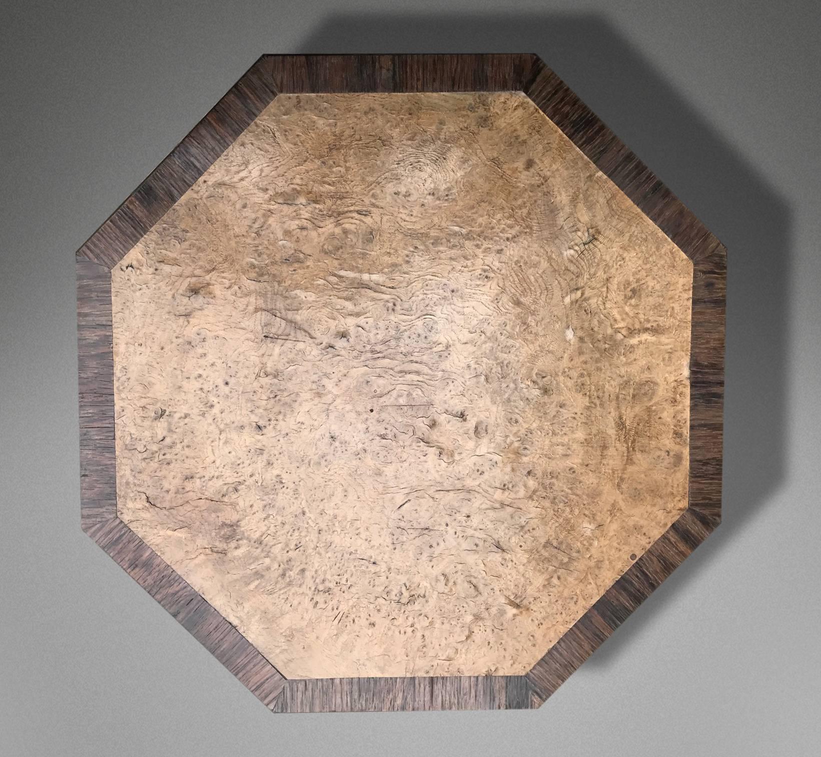 Burr Oak Octagonal Table In Excellent Condition For Sale In London, GB