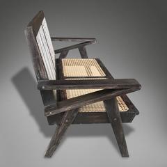 Anglo-Indian Solid Ebony and Cane Two-Seat Sofa