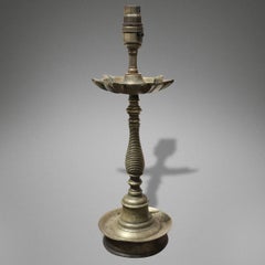 Pair of 19th Century Indian Oil Lamps Converted to Electricity