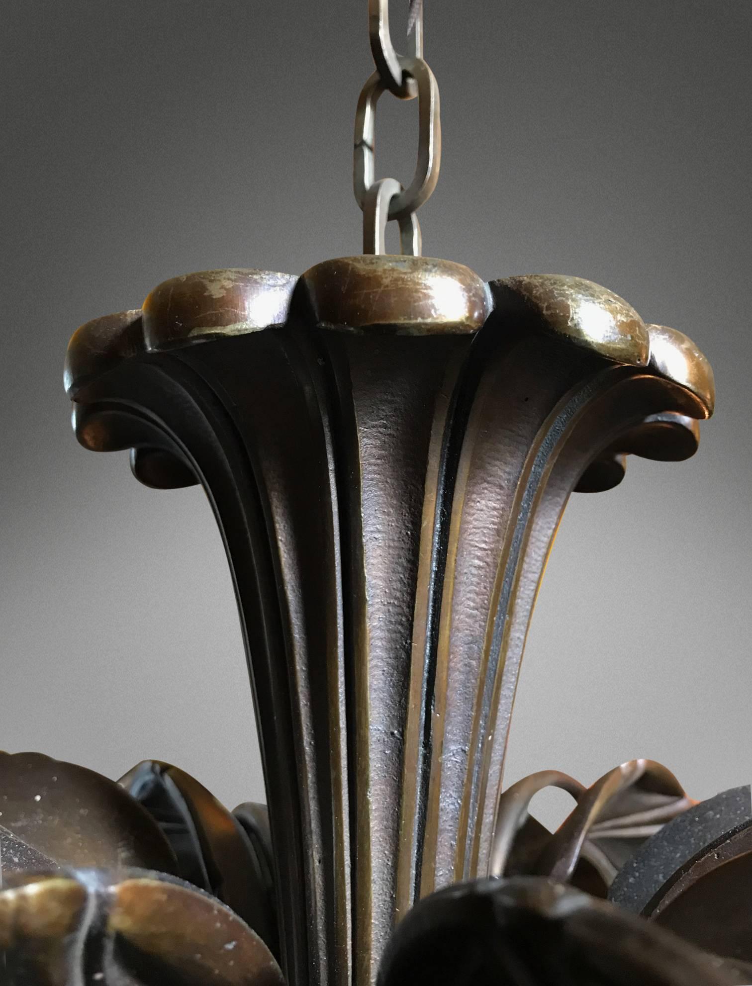 20th Century Very Rare Art Deco Chandelier For Sale