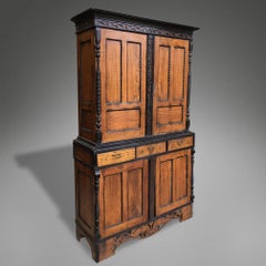 Anglo-Ceylonese Early 19th Century Satinwood and Solid Ebony Cabinet