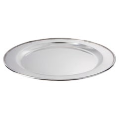 Raro vassoio martellato in argento sterling Georg Jensen con firma, 36 cm, 1927-1935