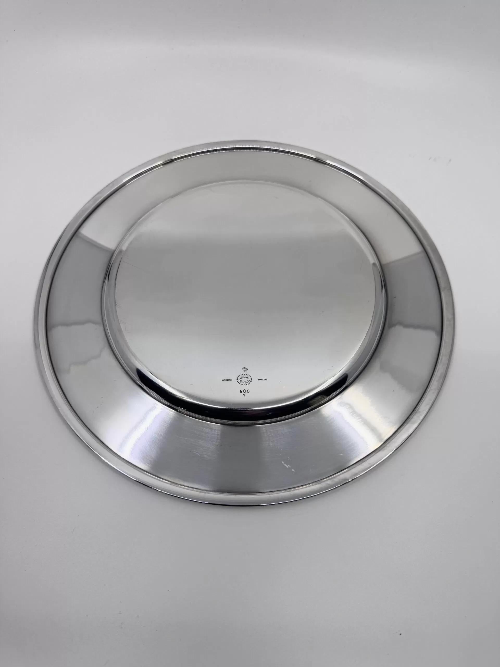 Georg Jensen Sterling Silber Pyramide Charger Teller 600Y (Art déco) im Angebot
