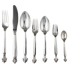 Georg Jensen Sterling Silverware Acanthus Set for Twelve