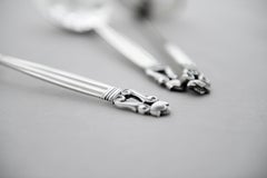 Georg Jensen Acorn Sterling Silverware Service, 6 Settings