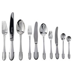 Georg Jensen Beaded Sterling Silverware Set for 12