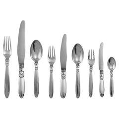 Georg Jensen Sterling Silver Cactus Set for Twelve