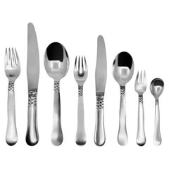 Juego de cubiertos «Ladby» de Georg Jensen, en plata de ley, para 8 personas