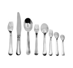 Juego de cubiertos «Ladby» de Georg Jensen, en plata de ley, para 8 personas