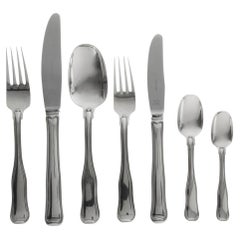 Georg Jensen Old Danish Sterling Silverware Set for 12