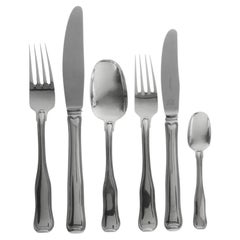 Georg Jensen Old Danish Sterling Silverware Set for 12
