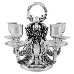 Georg Jensen Sterling Silver "Octopus" Five-Light Candelabrum, Design #383A