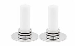 Georg Jensen Sterling Silver Large Pyramid Candlesticks 860A