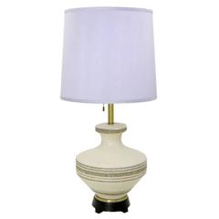 Lightolier Hand Thrown Stippled Glaze and Striped Pottery Table Lamp 8