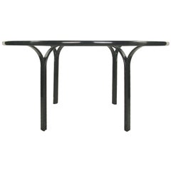 Jay Spectre for Brown Jordan Dark Blue Enamel Metal Dining Table