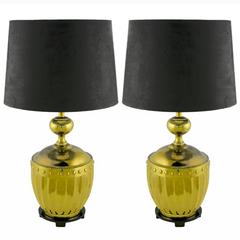 Pair of Stiffel Fluted and Studded Brass Urn Table Lamps 6