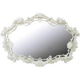 Extraordinary Italian Rococo Style Mirror of White Lacquered Gesso