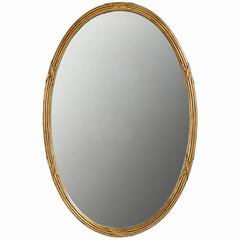 Palladio Italian Reeded and Gilt Oval Mirror 12
