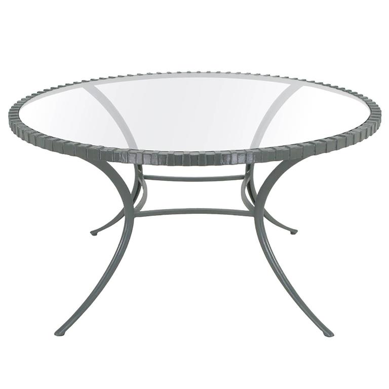 Incredible Round Klismos Leg Cast Aluminum Dining Table by Thinline For