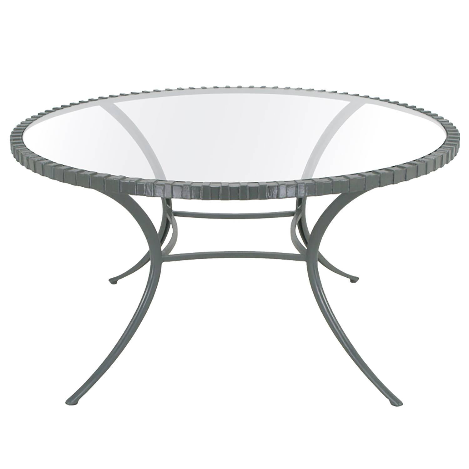 Incredible Round Klismos Leg Cast Aluminum Dining Table by Thinline